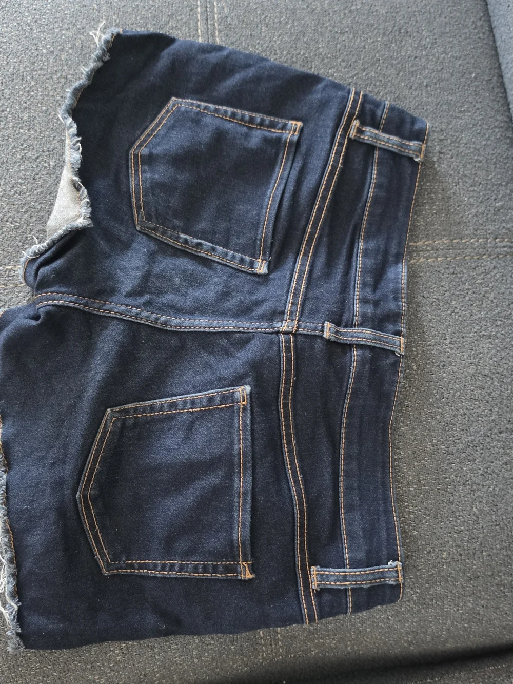 Dark Blue Denim Cutoff Shorts